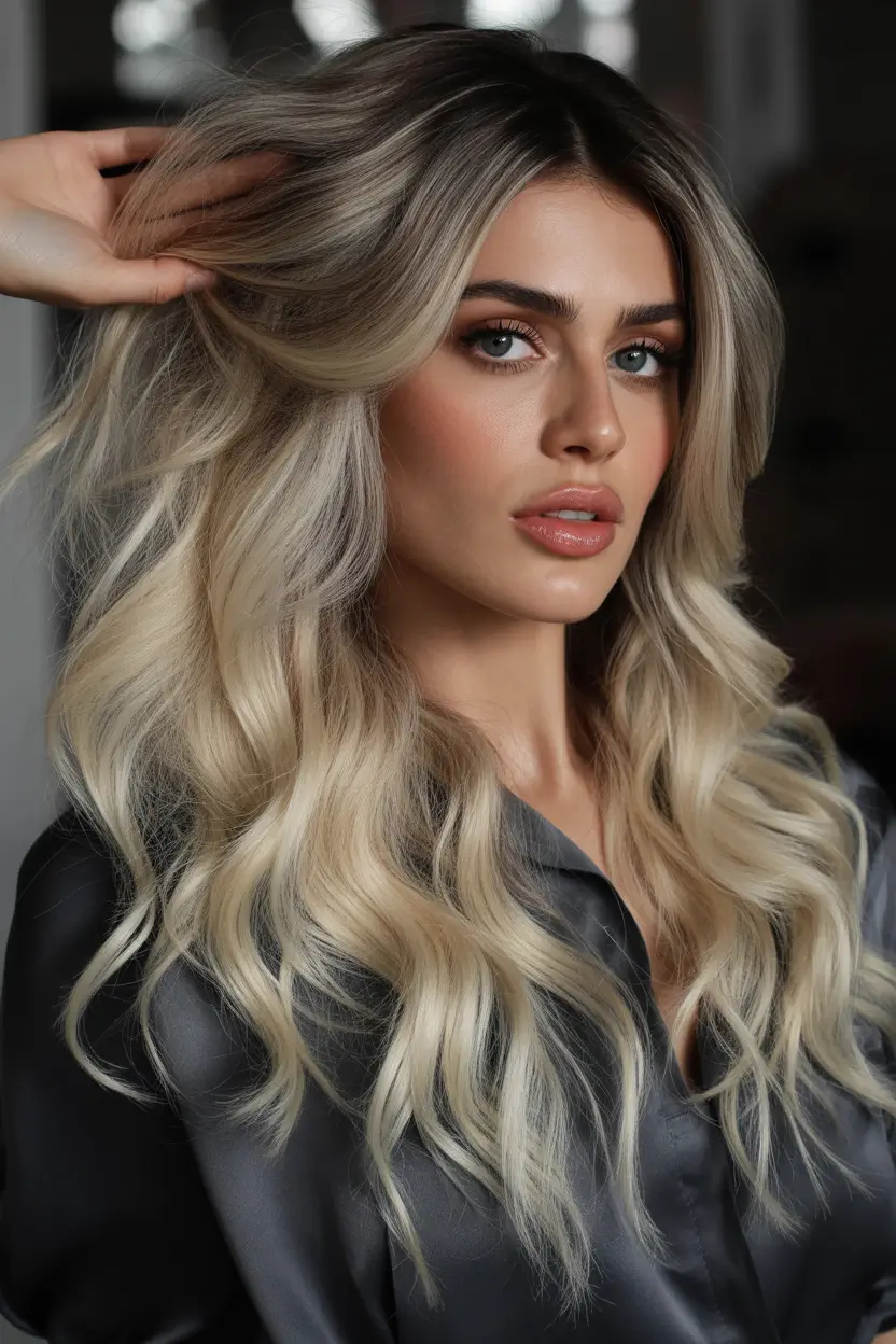 September hair color ideas - fall trends for 2025—Buttercream Balayage Waves