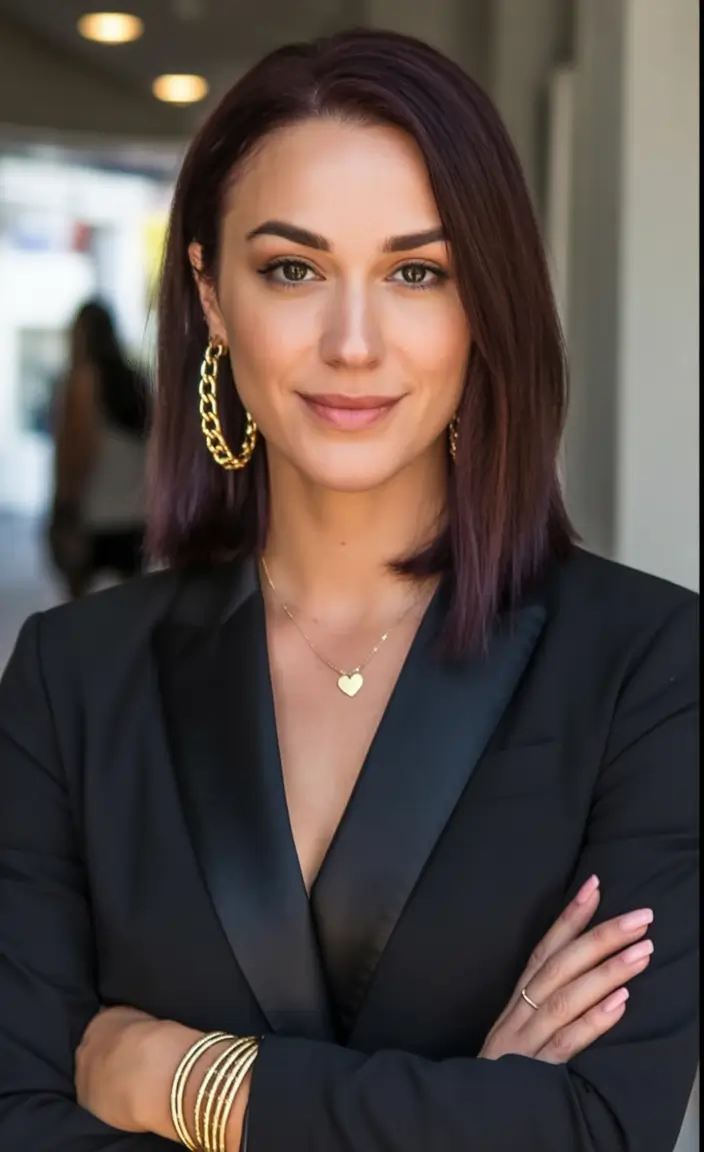 September hair color ideas - fall trends for 2025—Mulled Plum Power Bob