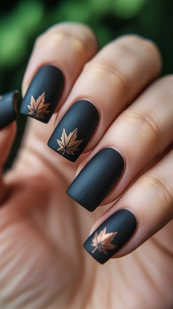 September nails design Matte Maple Charm for Crisp Autumn Days