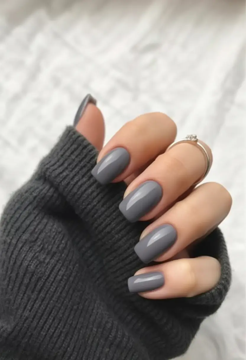 September nails design Storm Grey Classic