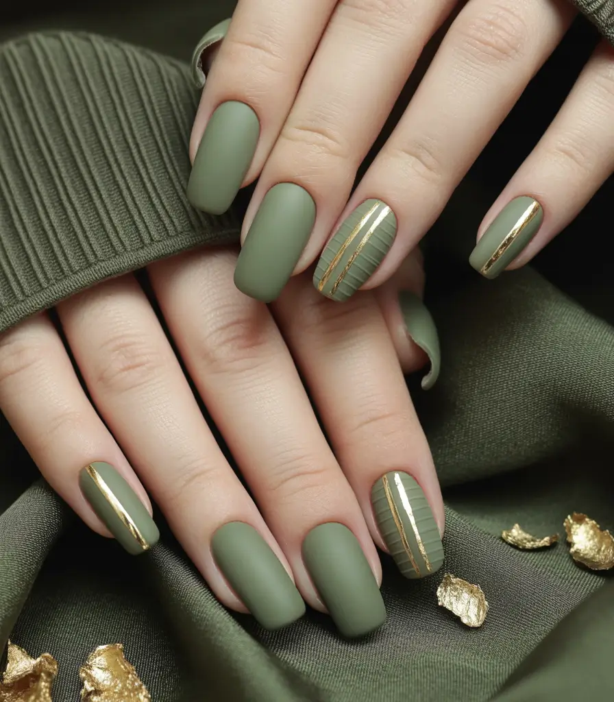 September nails design Olive Luxe Lines