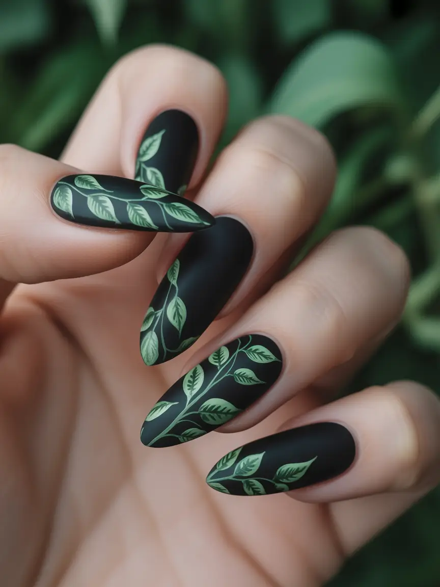 September nails design Botanical Noir