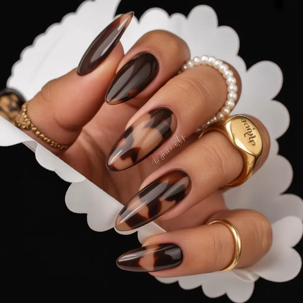 September nails design Tortoiseshell Depth