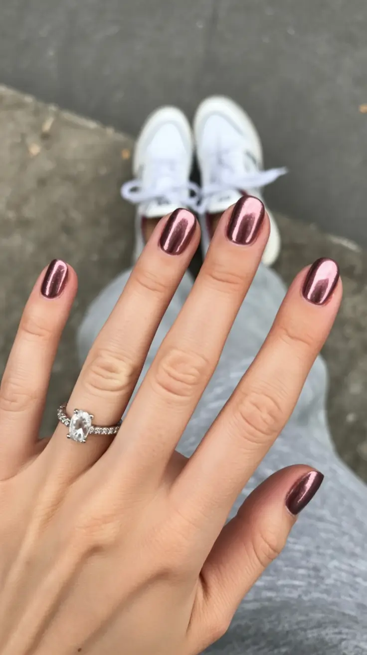 short fall nails Rose-Metal Mirror Oval