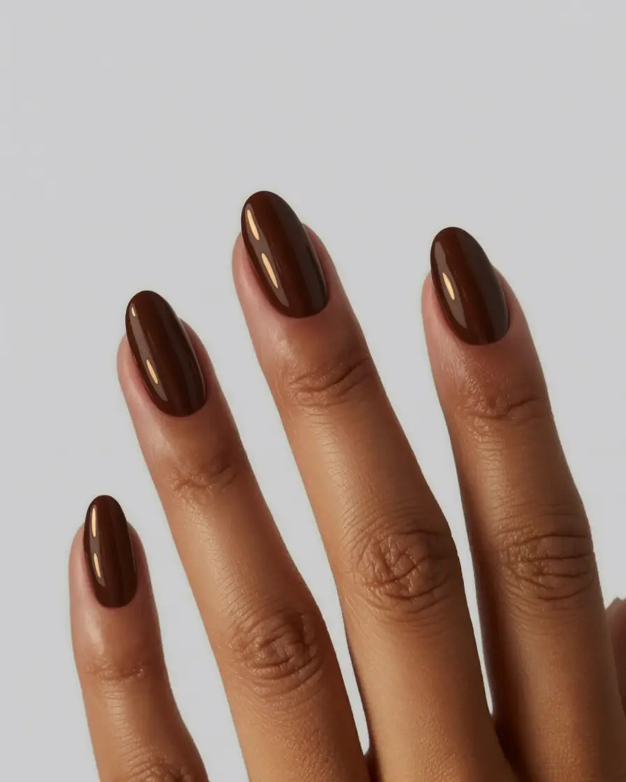 brown fall nails Minimalist Espresso