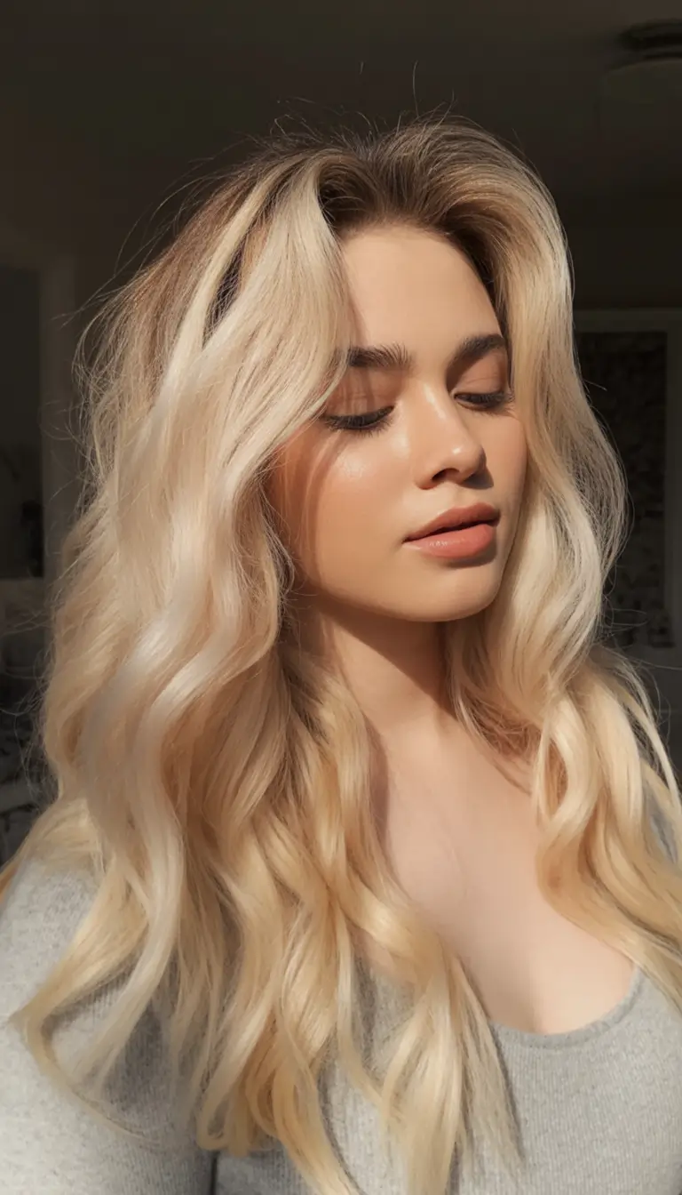 Fall-hairstyles-for-round-faces Voluminous Blonde Waves