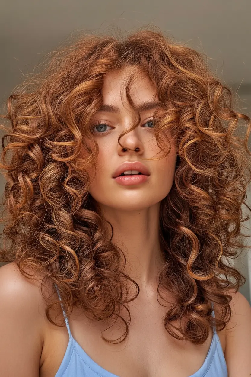 fall hair color for black women Toffee Bronze Spiral Curls