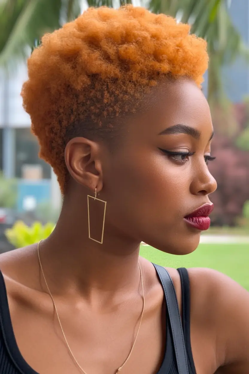 fall hair color for black women Amber Tapered Power Crop