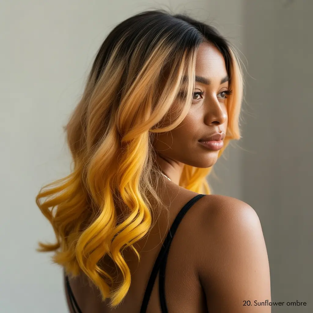 fall hair color for black women Sunflower Melt Balayage