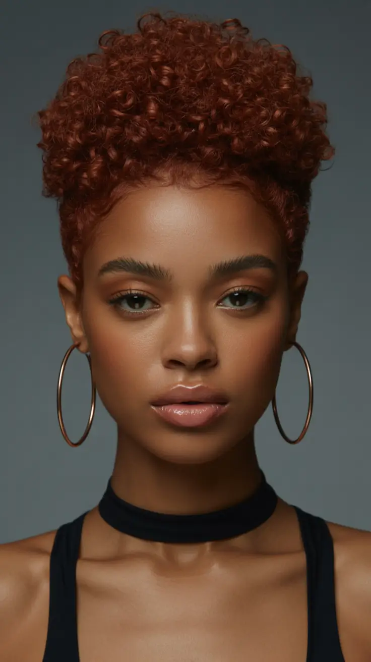 fall hair color for black women Rusty Auburn Ringlets with Crown Volume