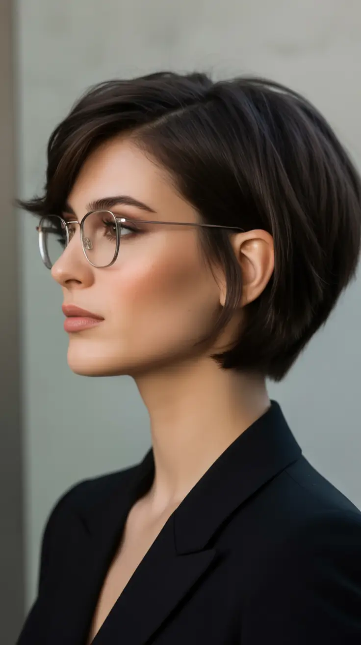 Fall bob hairstyle – Executive Swoop Bob with Soft Layers