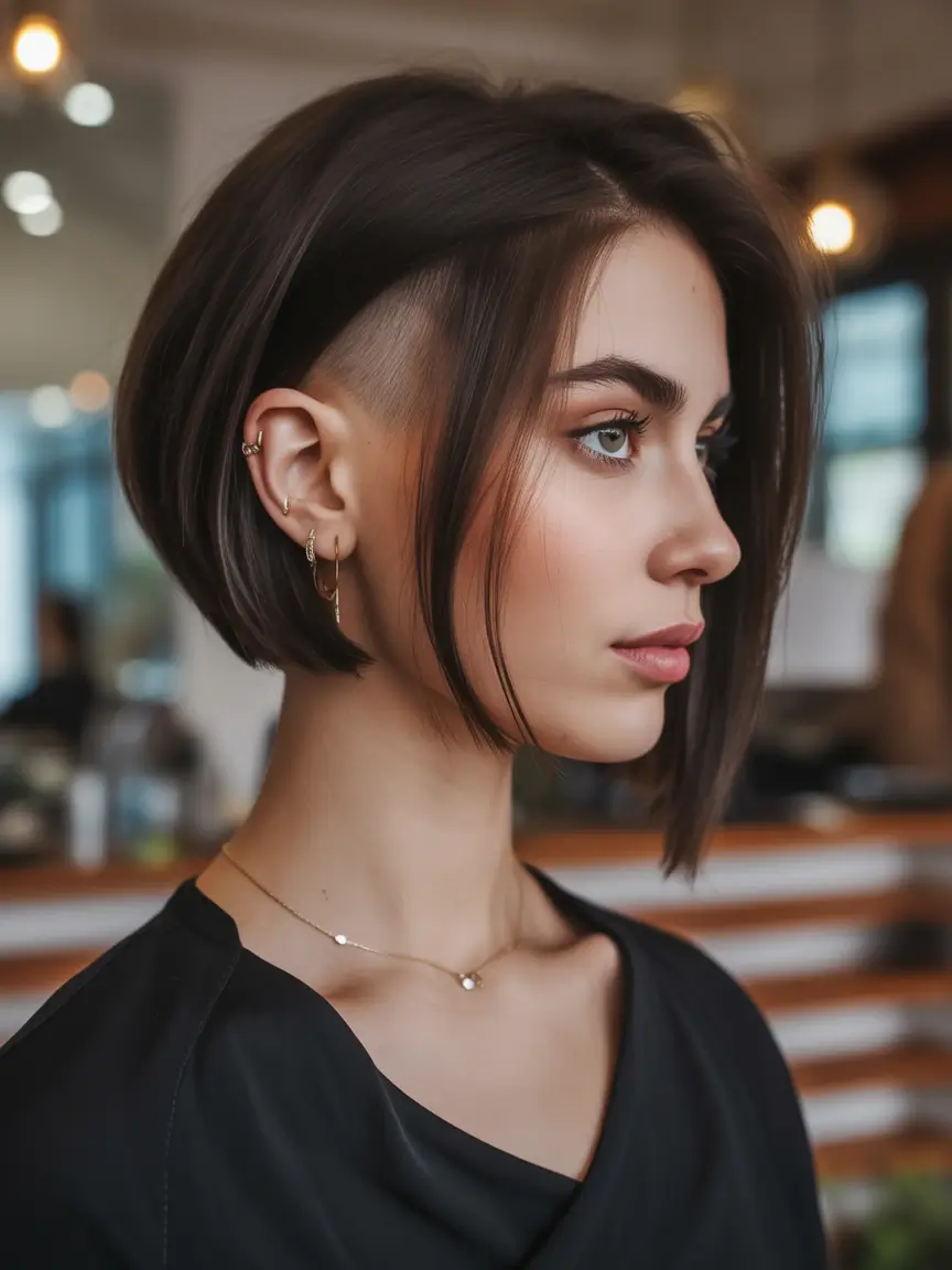 Fall bob hairstyle – Shadow Undercut Contour Bob