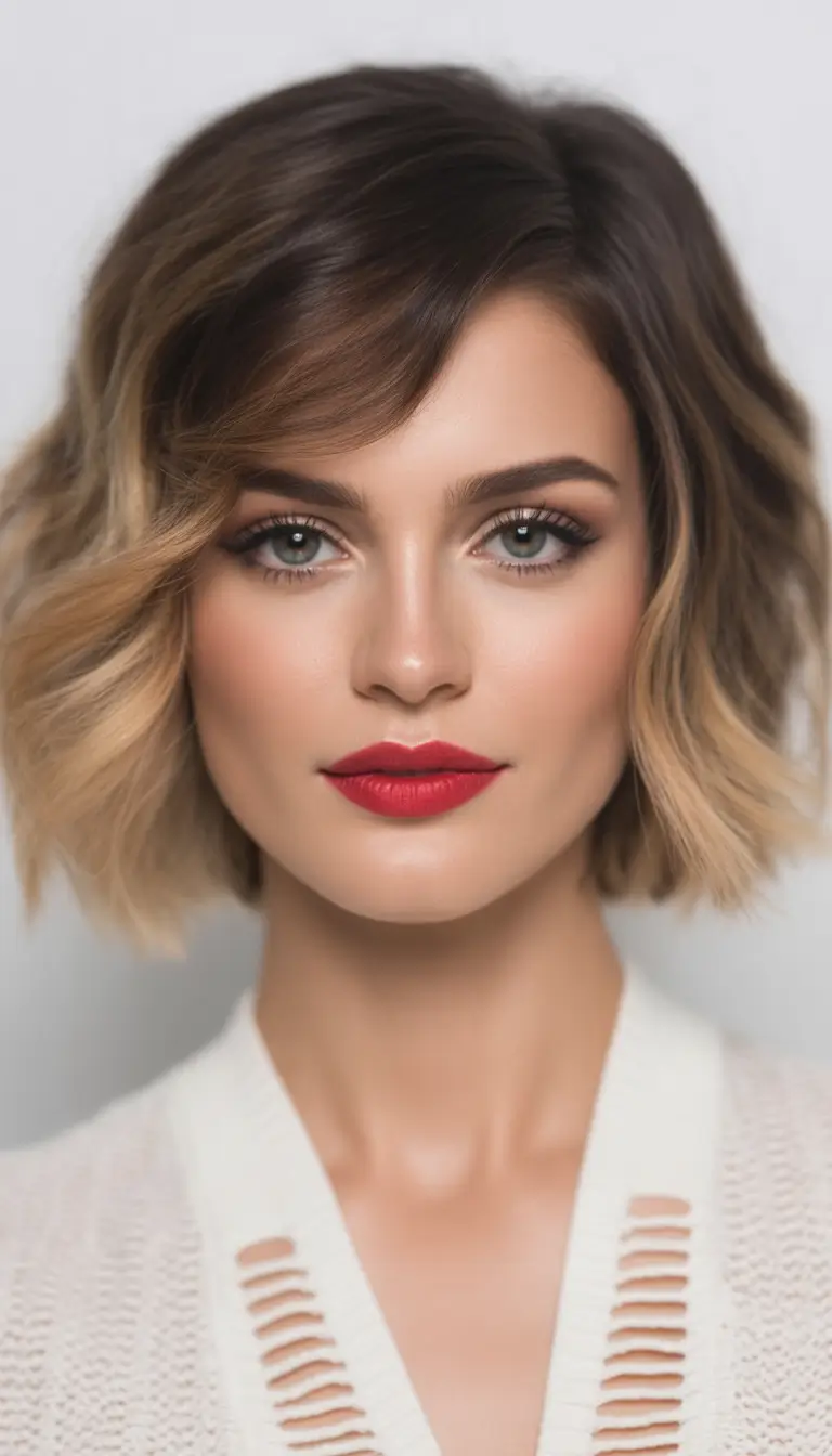 Fall bob hairstyle – Soft Ombre Wave Bob