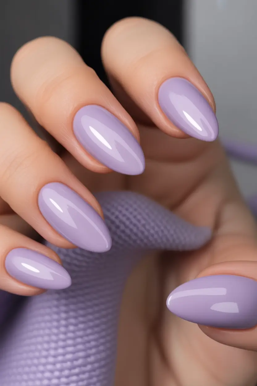 fall almond nails Sage-Inspired Lilac