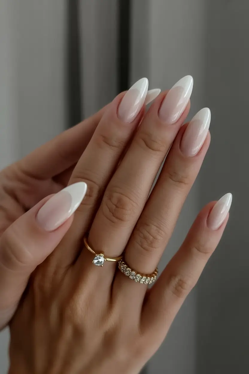 fall almond nails Modern French Elegance