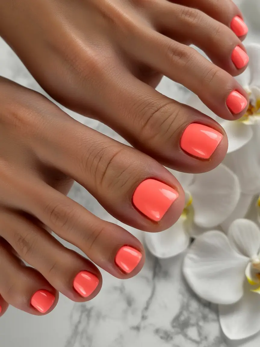 Fall Toe Nail Colors Citrus Coral Dream