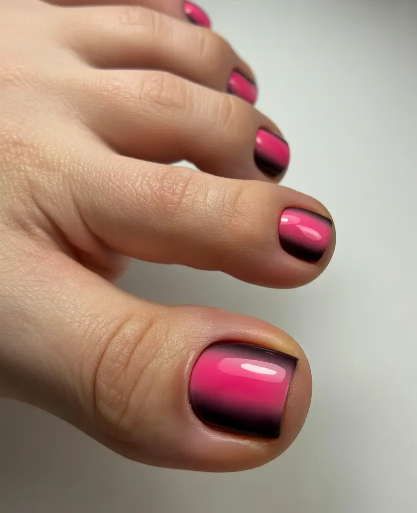 Fall Toe Nail Colors Gradient Sunset Glow