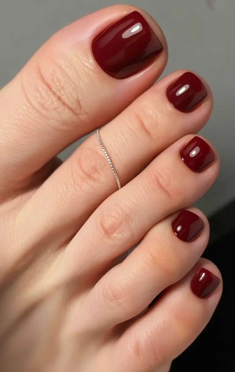 Fall Toe Nail Colors Classic Bordeaux Sophistication