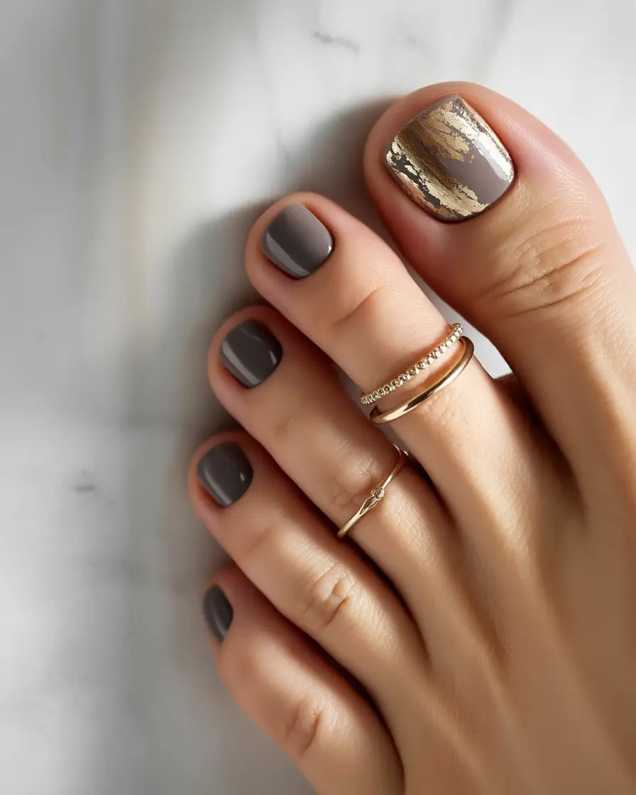 Fall Toe Nail Colors Golden Taupe Glam