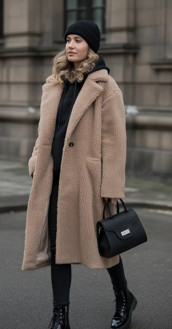 fall winter outfits Shearling Street Style
