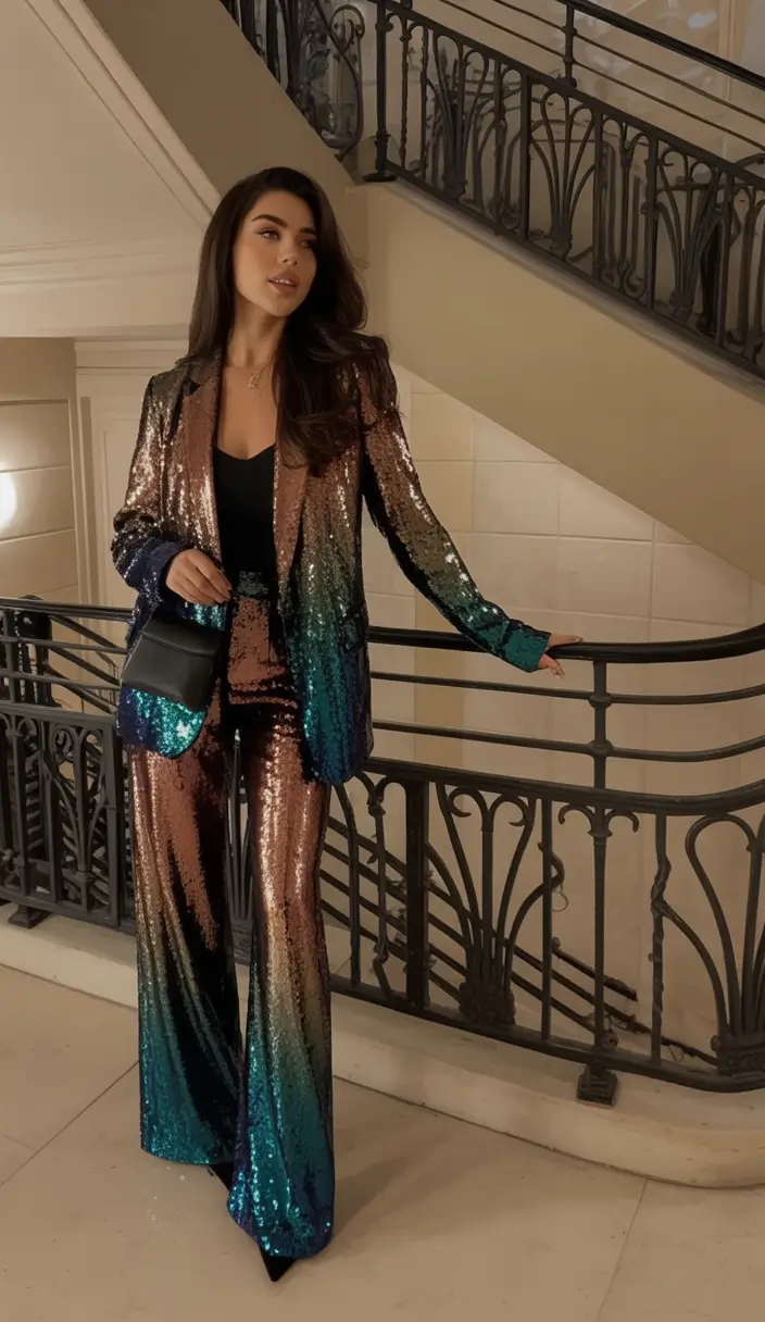 winter birthday outfit Rainbow Glam Statement