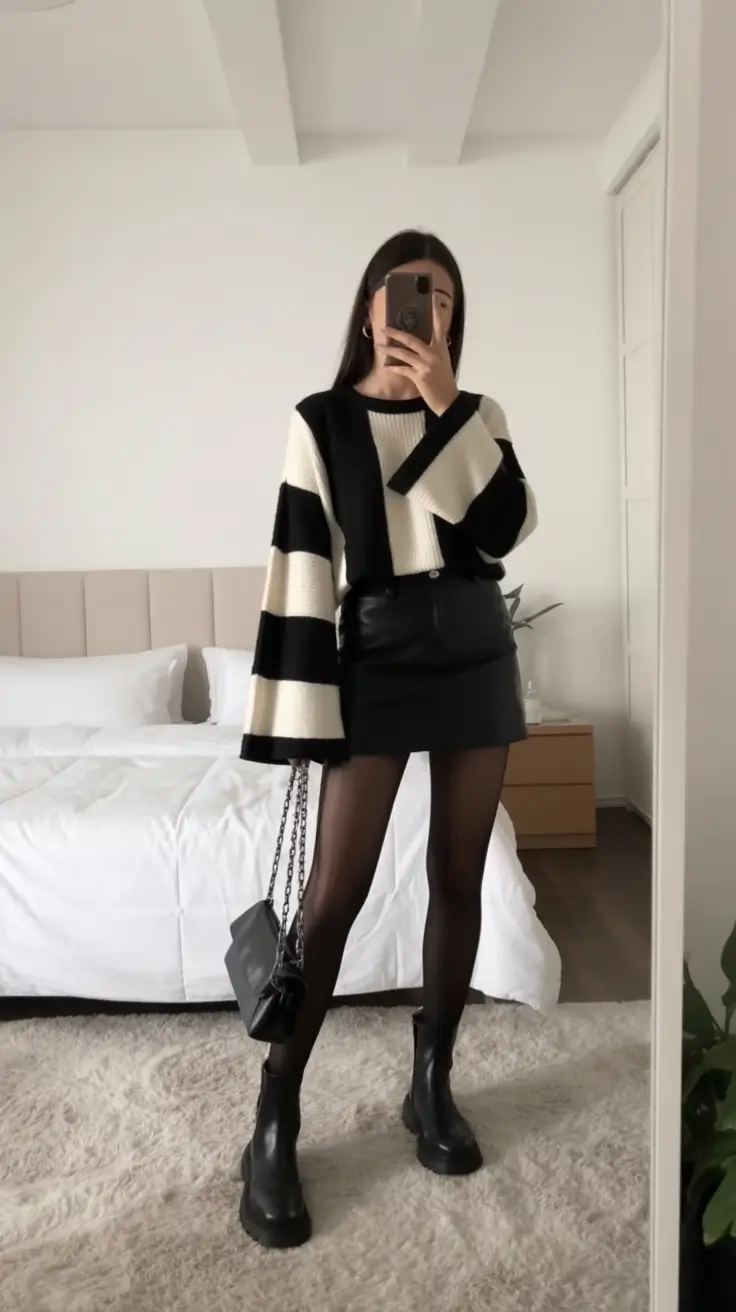 winter birthday outfit Monochrome Modern Edge