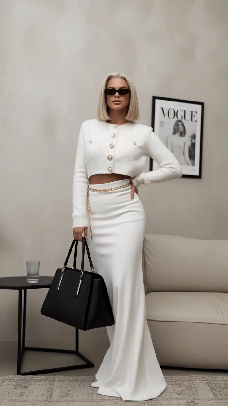 winter birthday outfit All-White Chic Drama