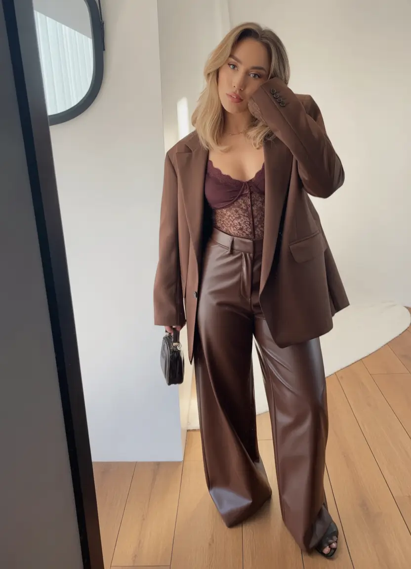 winter birthday outfit Chocolate-Toned Confidence