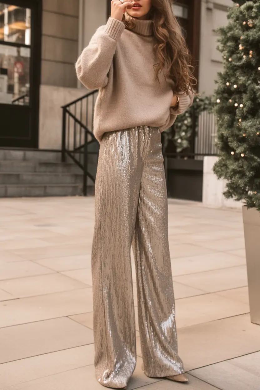 winter birthday outfit Cozy Sparkle Contrast