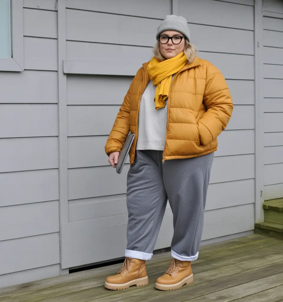winter-capsule-wardrobe-for-plus-size-women-Golden-Warmth-with-Cozy-Layers