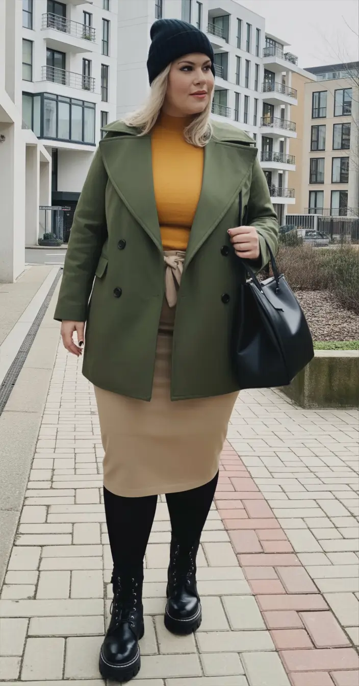 winter-capsule-wardrobe-for-plus-size-women-Olive-Utility-Chic
