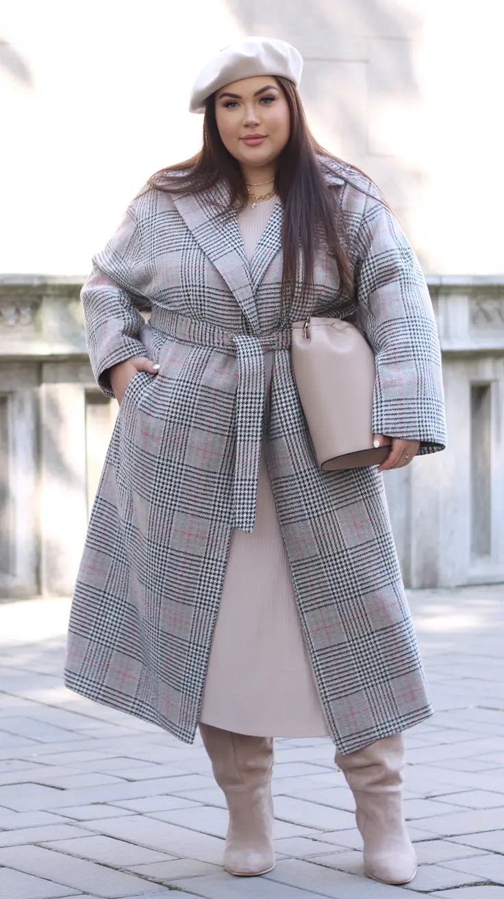 winter-capsule-wardrobe-for-plus-size-women-Parisian-Plaid-Statement