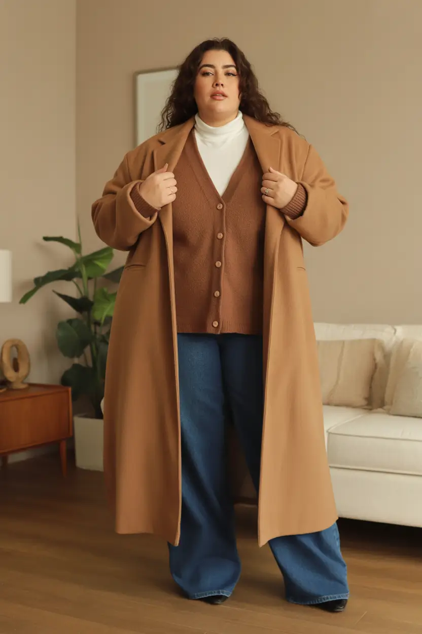 winter capsule wardrobe for plus size women Earth-Toned Elegance