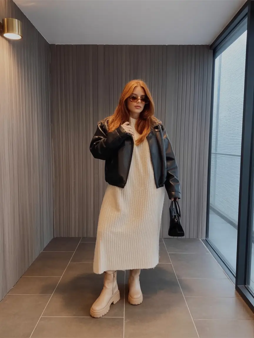 winter-capsule-wardrobe-for-plus-size-women-Edgy-Knit-Elegance