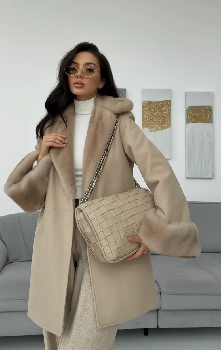 classy winter outfits Beige Luxe with Textured Accents