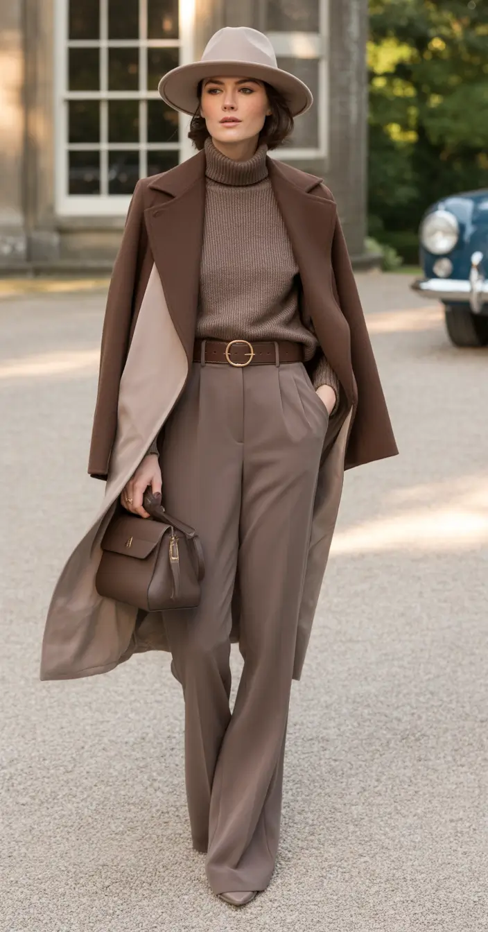 classy winter outfits Earthy Tones with Refined Elegance