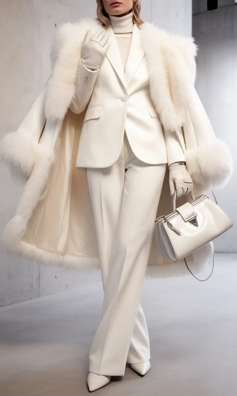 classy winter outfits White Winter Statement