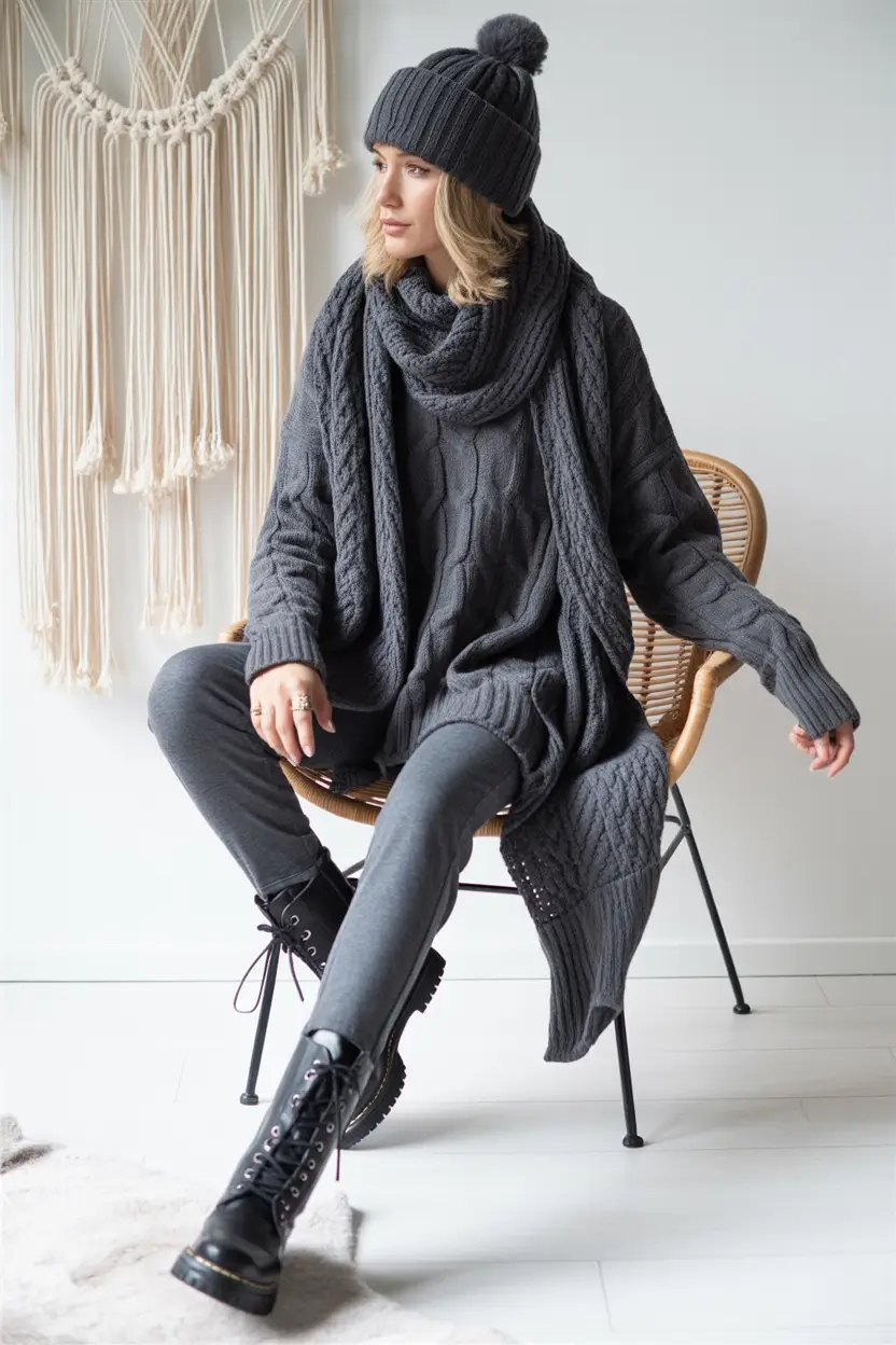 comfy winter outfits Monochrome Grey Comfort