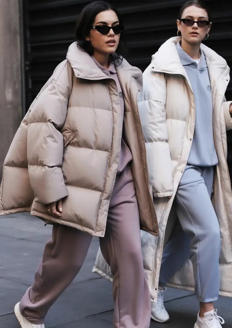 comfy winter outfits Matching Puffers With Lounge Sets