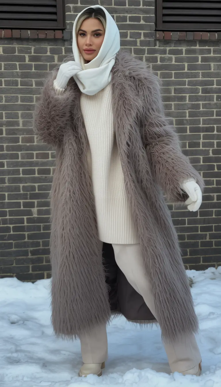 casual-winter-outfits-Shaggy-Lilac-Longline-Coat