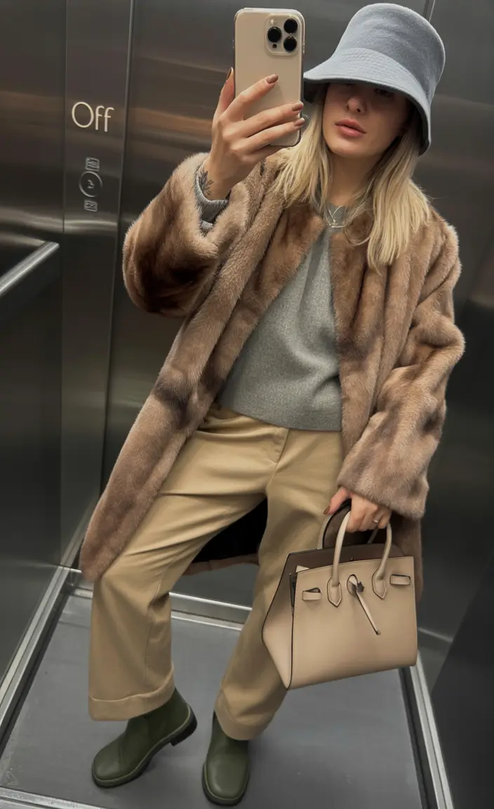 casual-winter-outfits-Faux-Fur-Elegance-with-Modern-Accessories