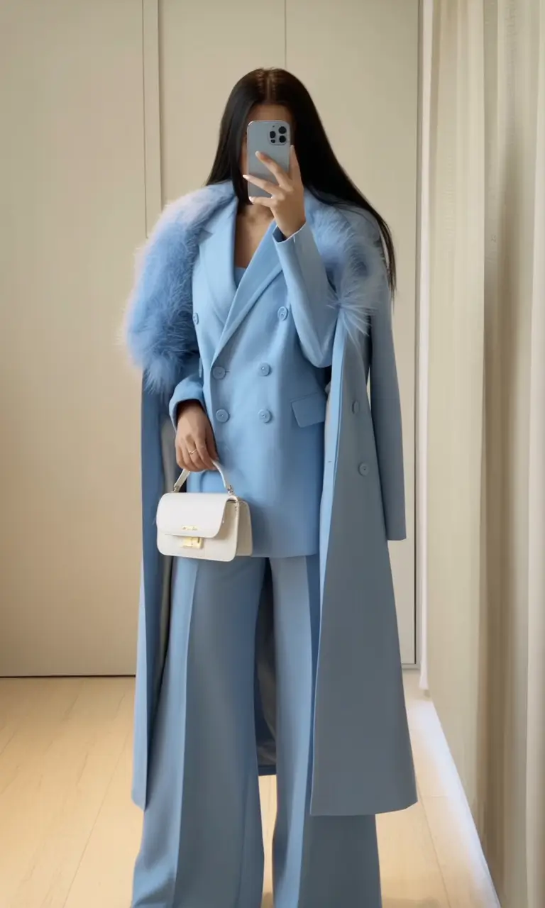 cute winter outfits Powder Blue Glamour