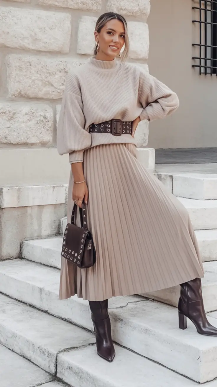 early winter outfits Pleats with Attitude