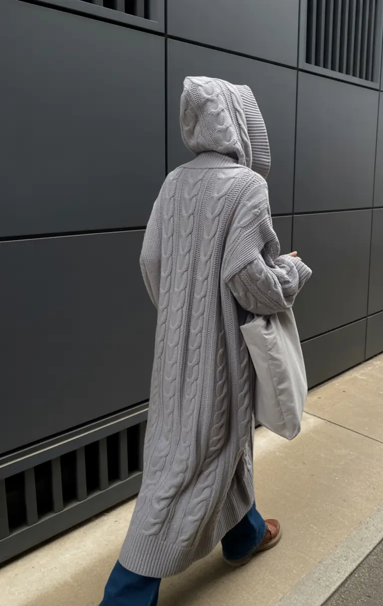 early winter outfits Oversized Cable-Knit Comfort
