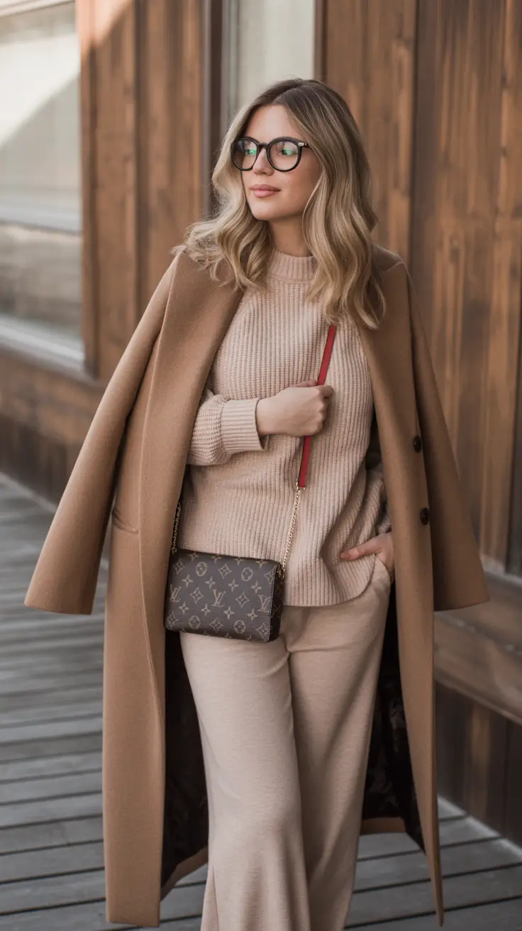 early winter outfits Classic Camel Layers with a Twist