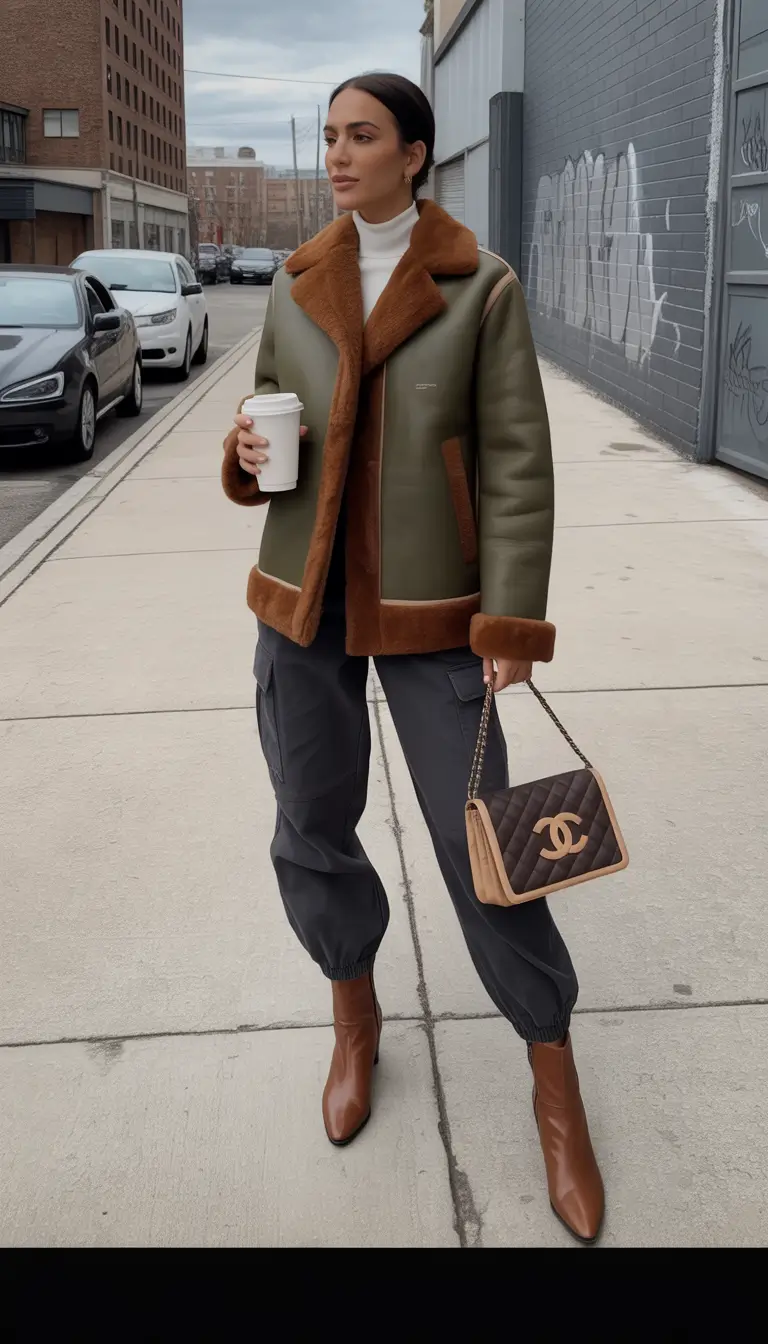 early winter outfits Sporty Luxe with Cargo Influence