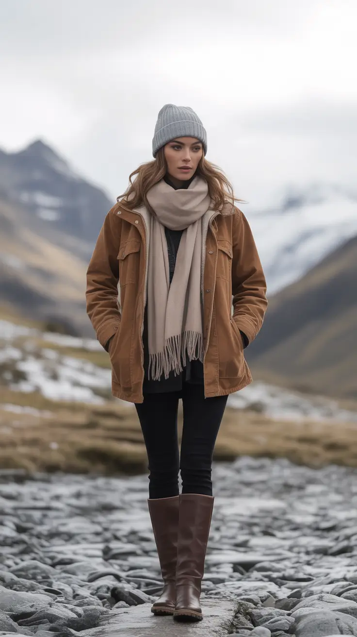 cozy-winter-outfits-Rustic-Layers-with-a-Mountain-Spirit