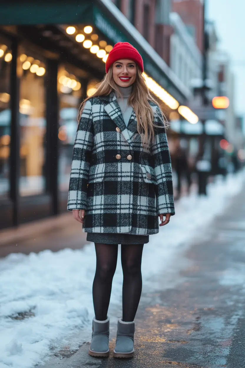 cozy-winter-outfits-Plaid-Coats-With-a-Pop