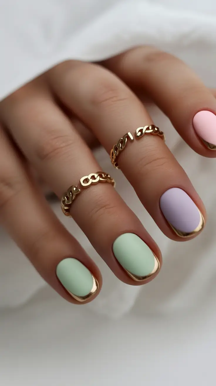 fall chrome nails Pastel Chrome Frames