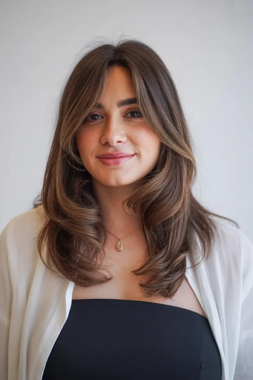 Fall long haircut Shoulder-Skimming Brunette with Volume